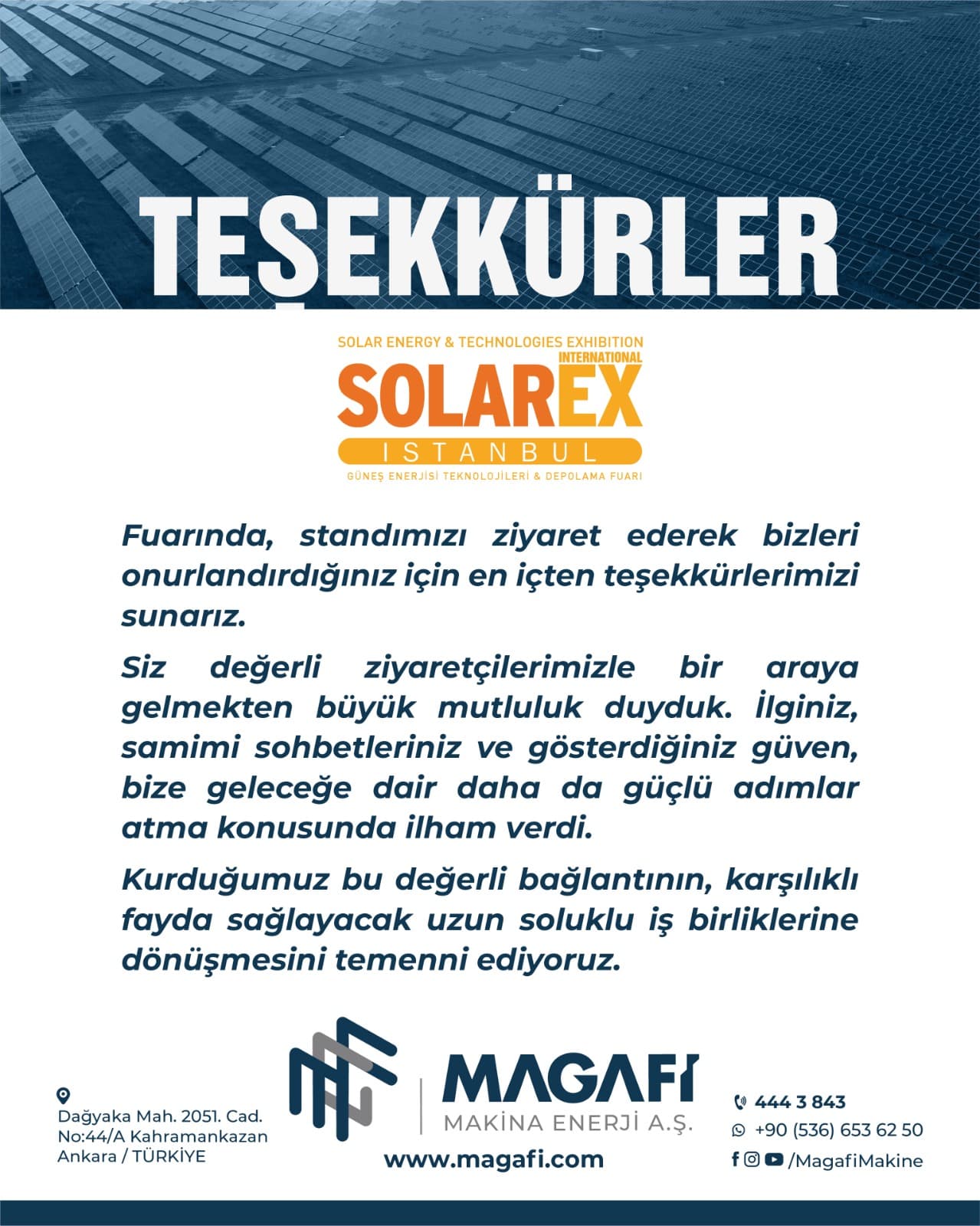 Vielen Dank für Ihre Teilnahme an der Solarex 2025!