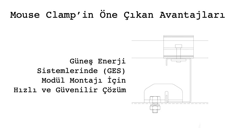 Mouse Clamp GES Modül Montaj Kelepçesi